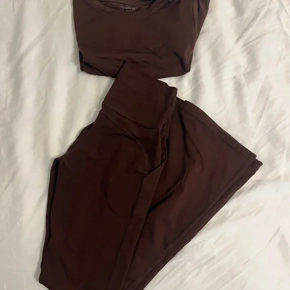 Aerie Chocolate Brown Leggings Set - Picture 1 of 2